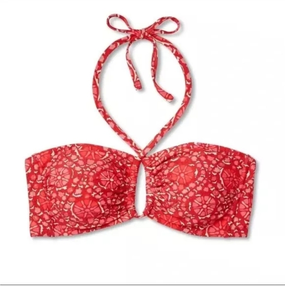 NWT RHODE Women's Zinnia Floral Print Bandeau Halter Bikini Top S 4-6 - Picture 3 of 5